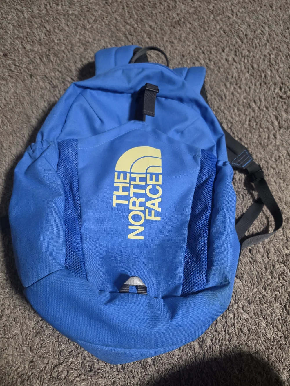 The North Face Blue Backpack with Yellow Logo - Everyday Carry Bag